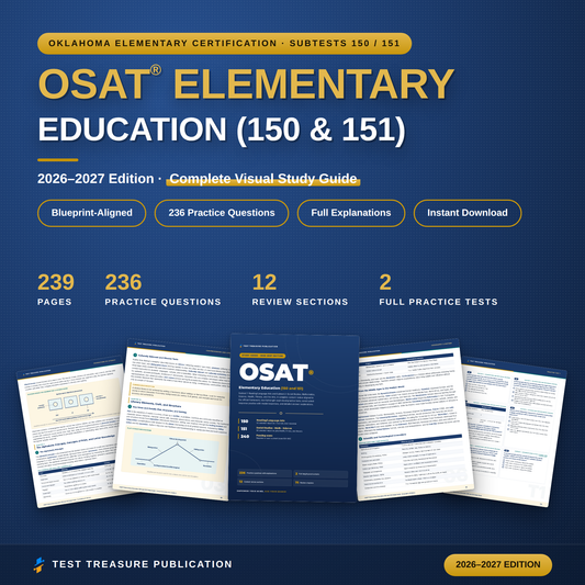 OSAT Elementary Education 150/151 Study Guide 2026–2027 | 236 Practice Questions