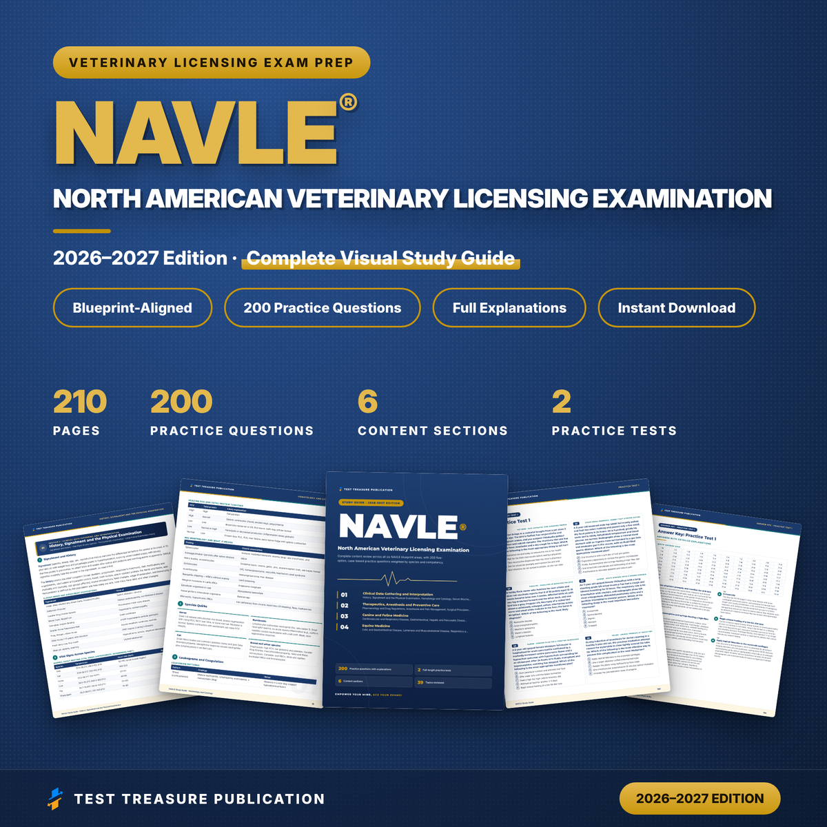NAVLE Study Guide 2026–2027 | North American Veterinary Licensing Exam Prep + 200 Practice Questions