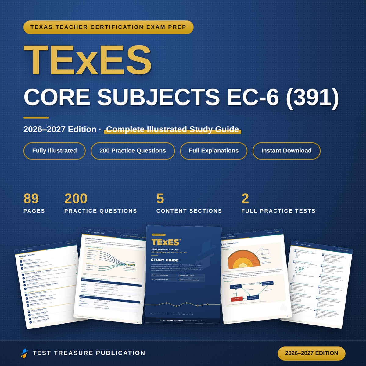 TExES Core Subjects EC-6 (391) Study Guide 2026–2027 — Redesigned Illustrated Edition | 200 Practice Questions
