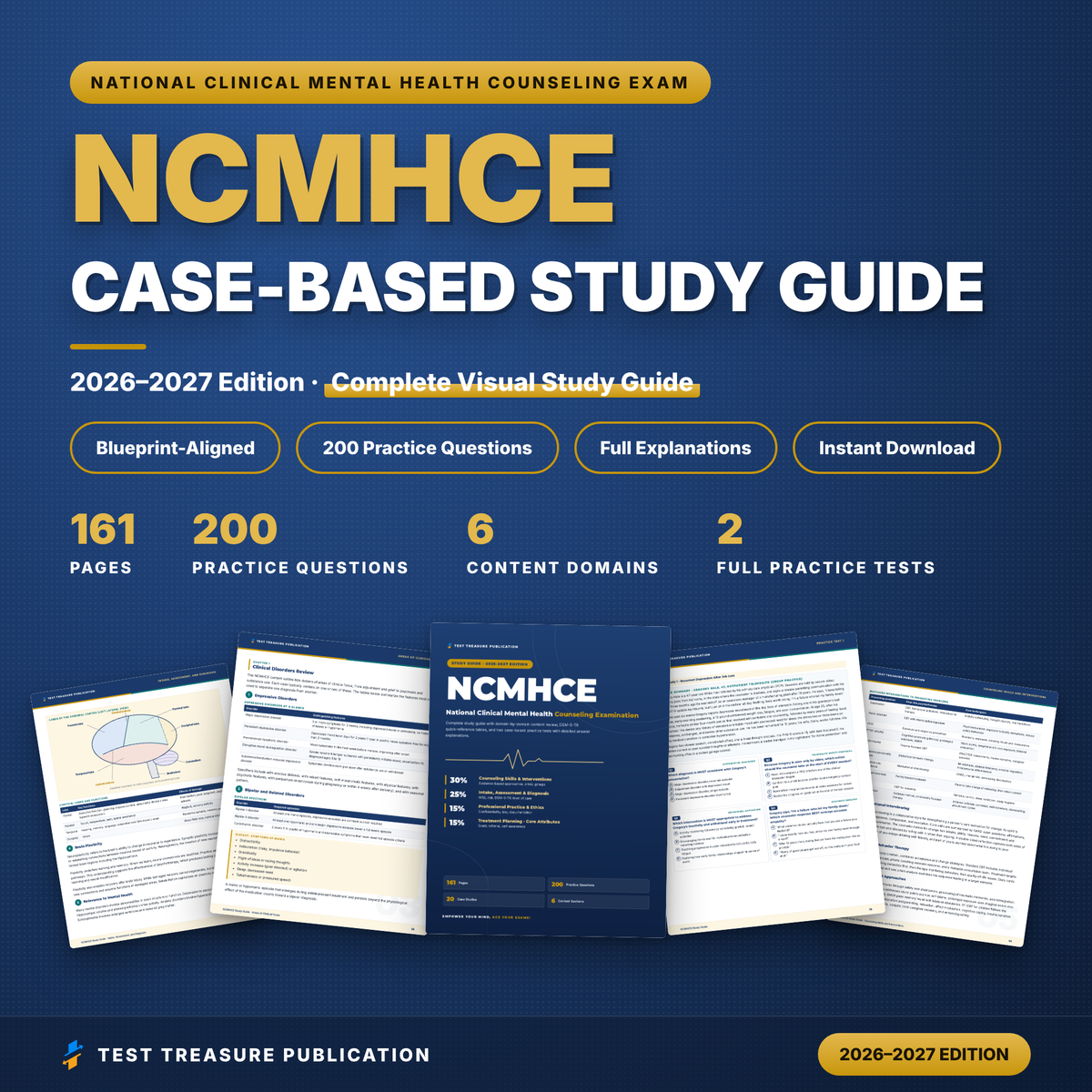 NCMHCE Study Guide 2026–2027 | 20 Clinical Cases & 200 Practice Questions
