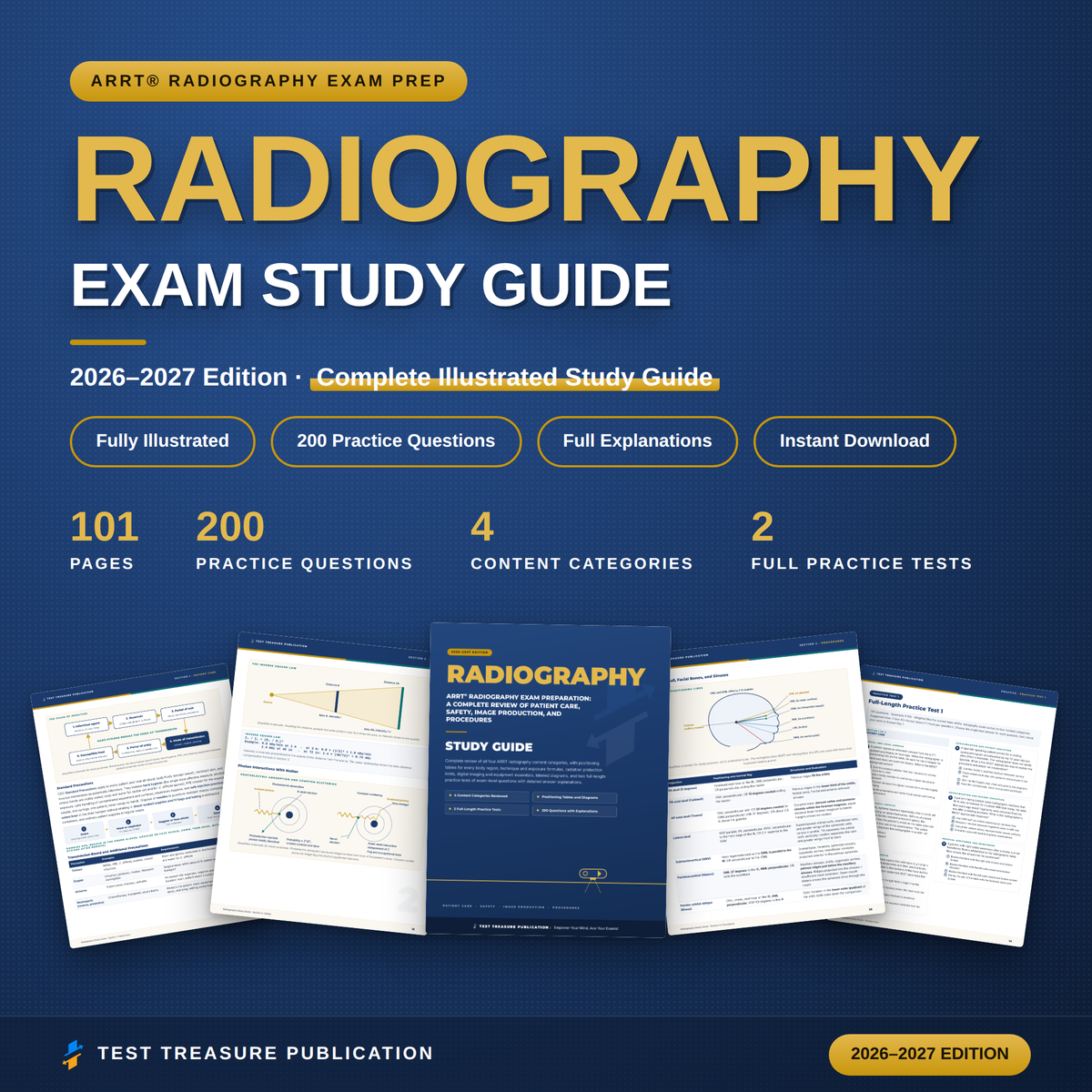 Radiography Study Guide 2026–2027 — Redesigned Illustrated Edition | 200 Practice Questions