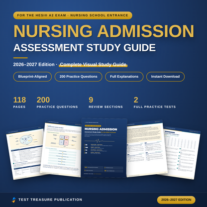 Nursing Admission Assessment Study Guide 2026-2027, Nursing School Entrance Exam Review for the HESI A2, 200 Practice Questions, PDF