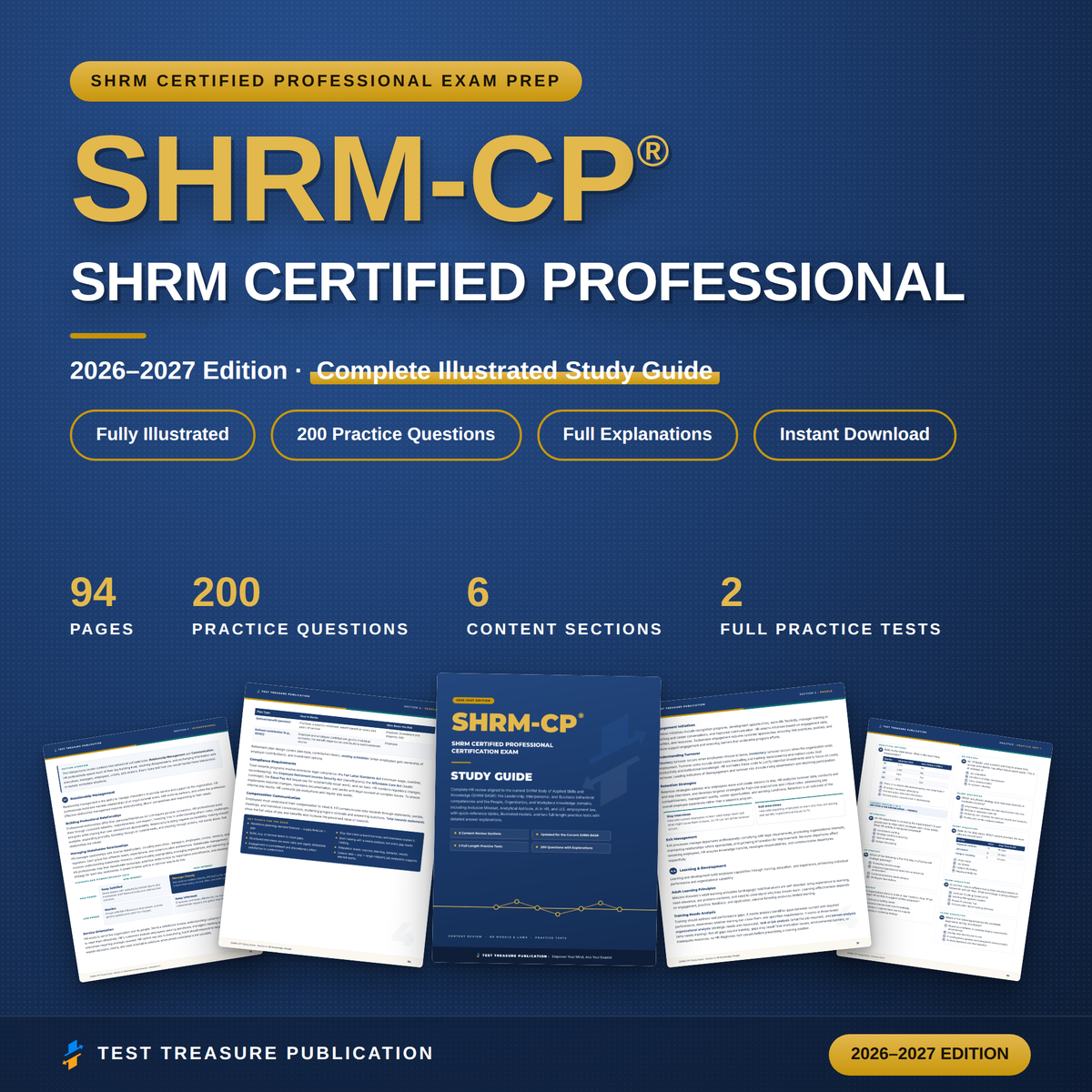 SHRM-CP Study Guide 2026–2027 — Redesigned Illustrated Edition | 200 Practice Questions