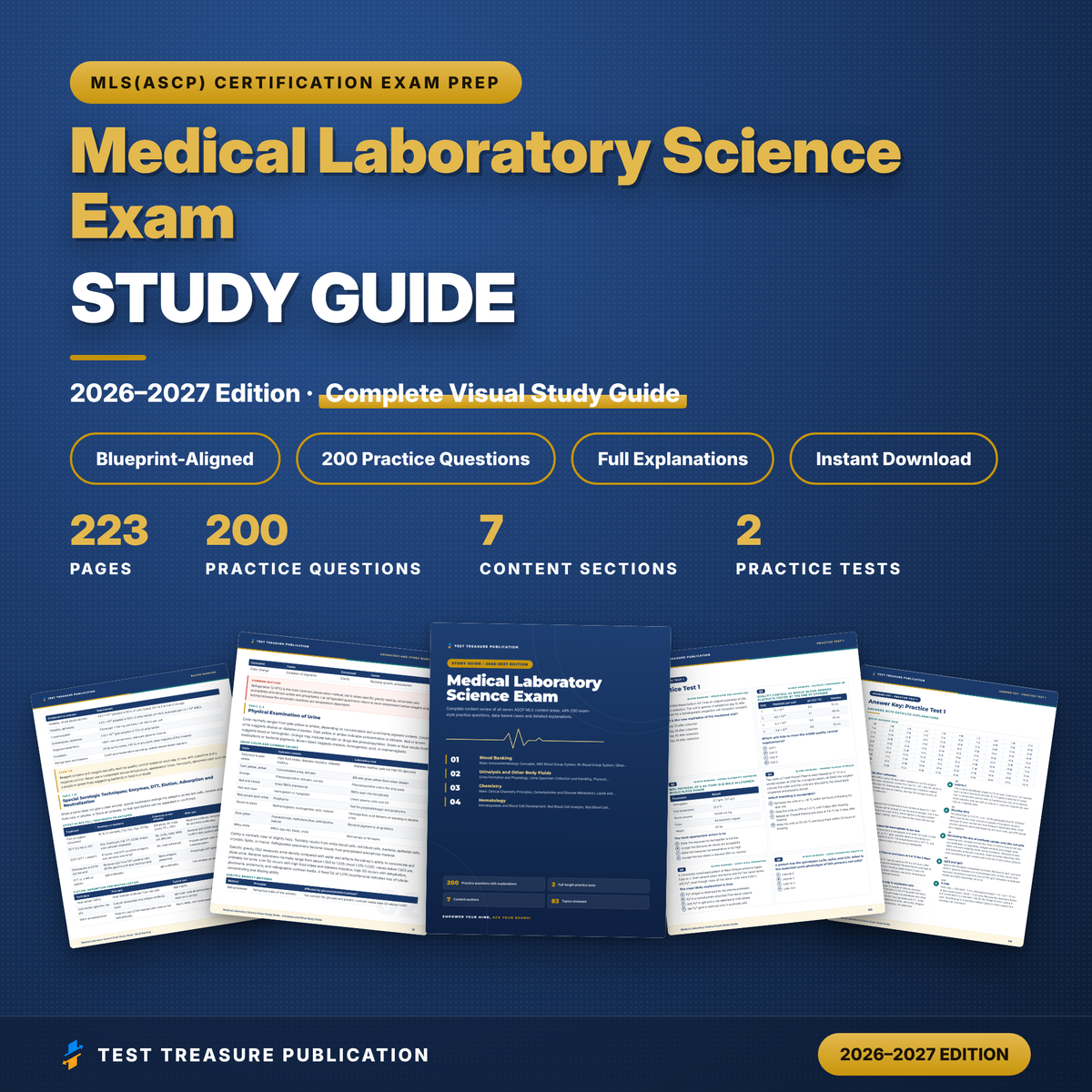 Medical Laboratory Science Exam Study Guide 2026–2027 | MLS ASCP Certification Prep + 200 Practice Questions