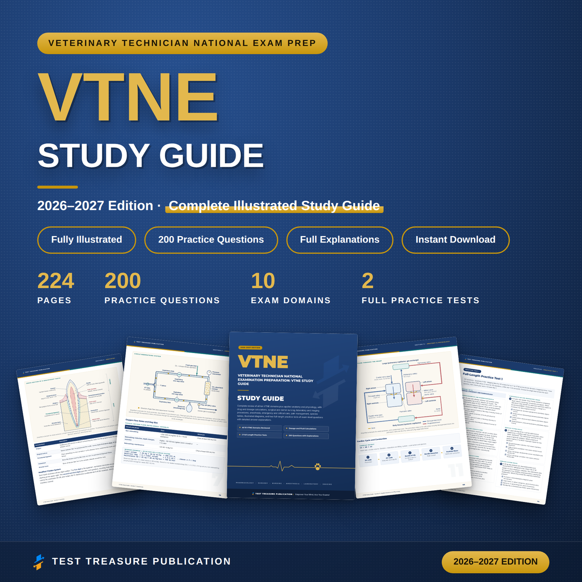 VTNE Study Guide 2026–2027 — Redesigned Illustrated Edition | 200 Practice Questions