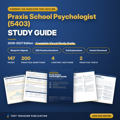 Praxis School Psychologist (5403) Study Guide 2026–2027 | NCSP School Psych Exam Prep + 200 Practice Questions