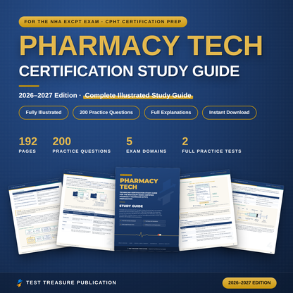 Pharmacy Technician Certification Study Guide 2026-2027 for the NHA ExCPT, Pharm Tech Exam Review, Top Drugs, 200 Practice Questions