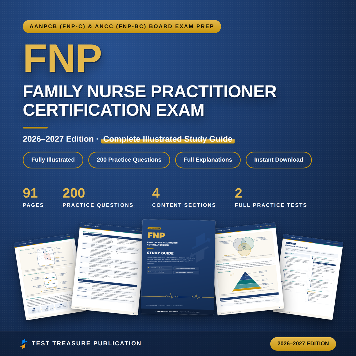 FNP Study Guide 2026–2027 — Redesigned Illustrated Edition | 200 Practice Questions