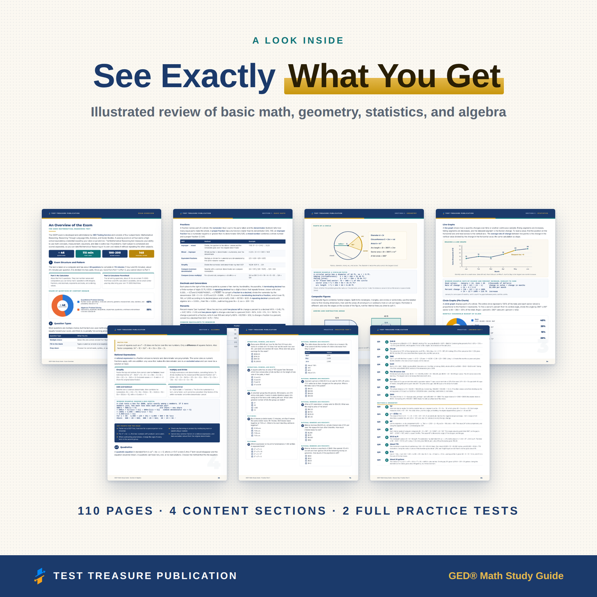 GED Math Study Guide 2026–2027 — Redesigned Illustrated Edition | 200 Practice Questions