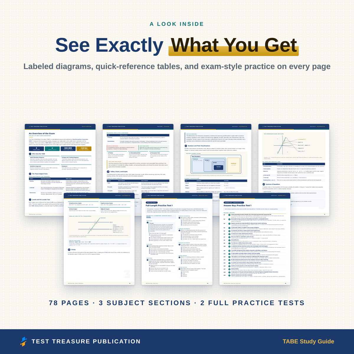 TABE Study Guide 2026–2027 — Redesigned Illustrated Edition | 200 Practice Questions