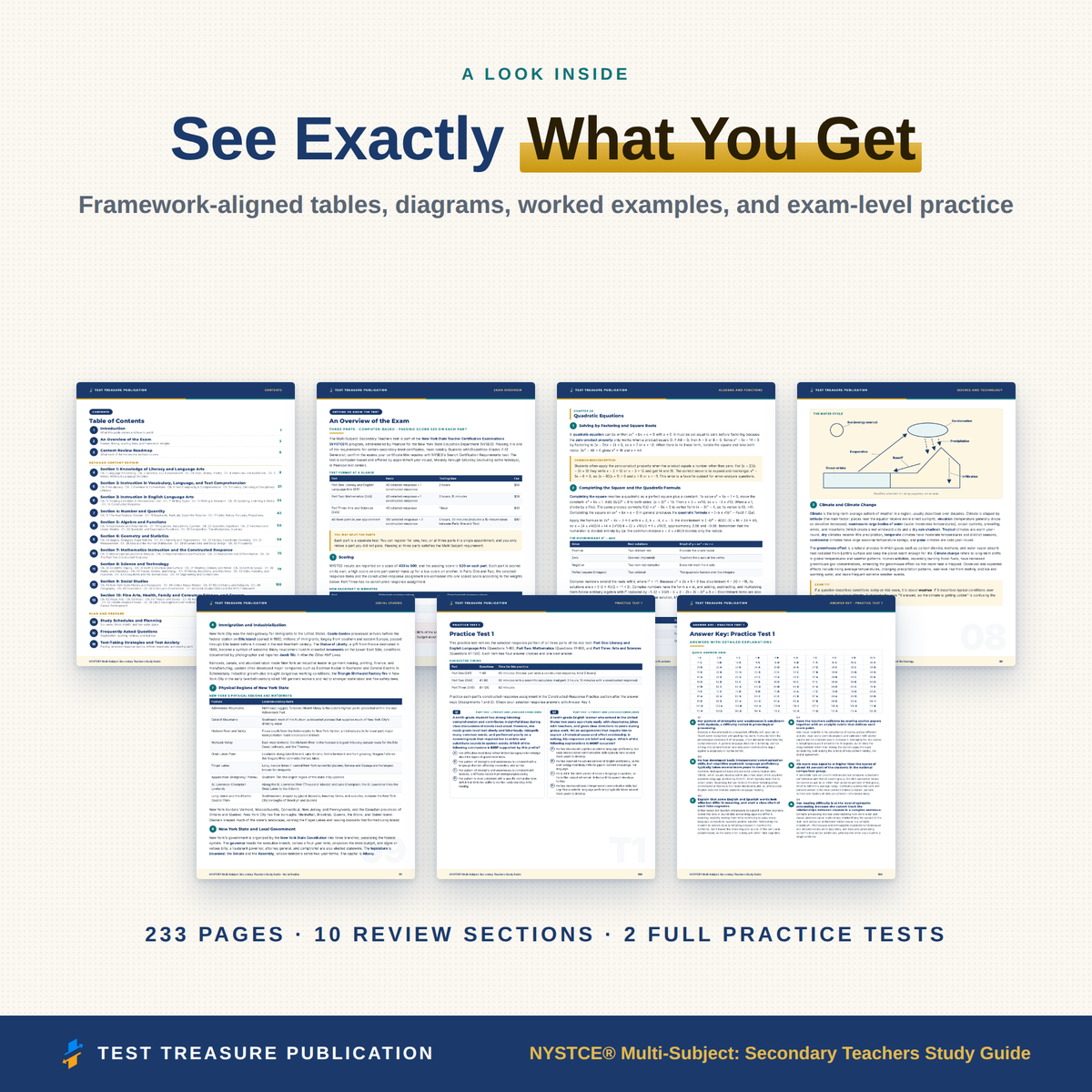 NYSTCE Secondary Teachers 241/244/245 Study Guide 2026–2027 | 240 Practice Questions