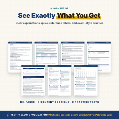 GACE Special Education General Curriculum 735 Study Guide 2026–2027 | GACE Special Ed P-12 Test Prep | 200 Practice Questions PDF