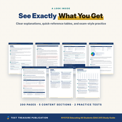 NYSTCE EAS 201 Study Guide 2026–2027 | Educating All Students Exam Prep + 2 Practice Tests | New York Teacher Certification