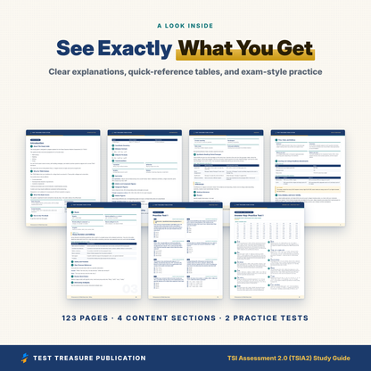 TSIA2 Study Guide 2026–2027 | TSI Assessment 2.0 Texas College Placement Test Prep (Digital Download)