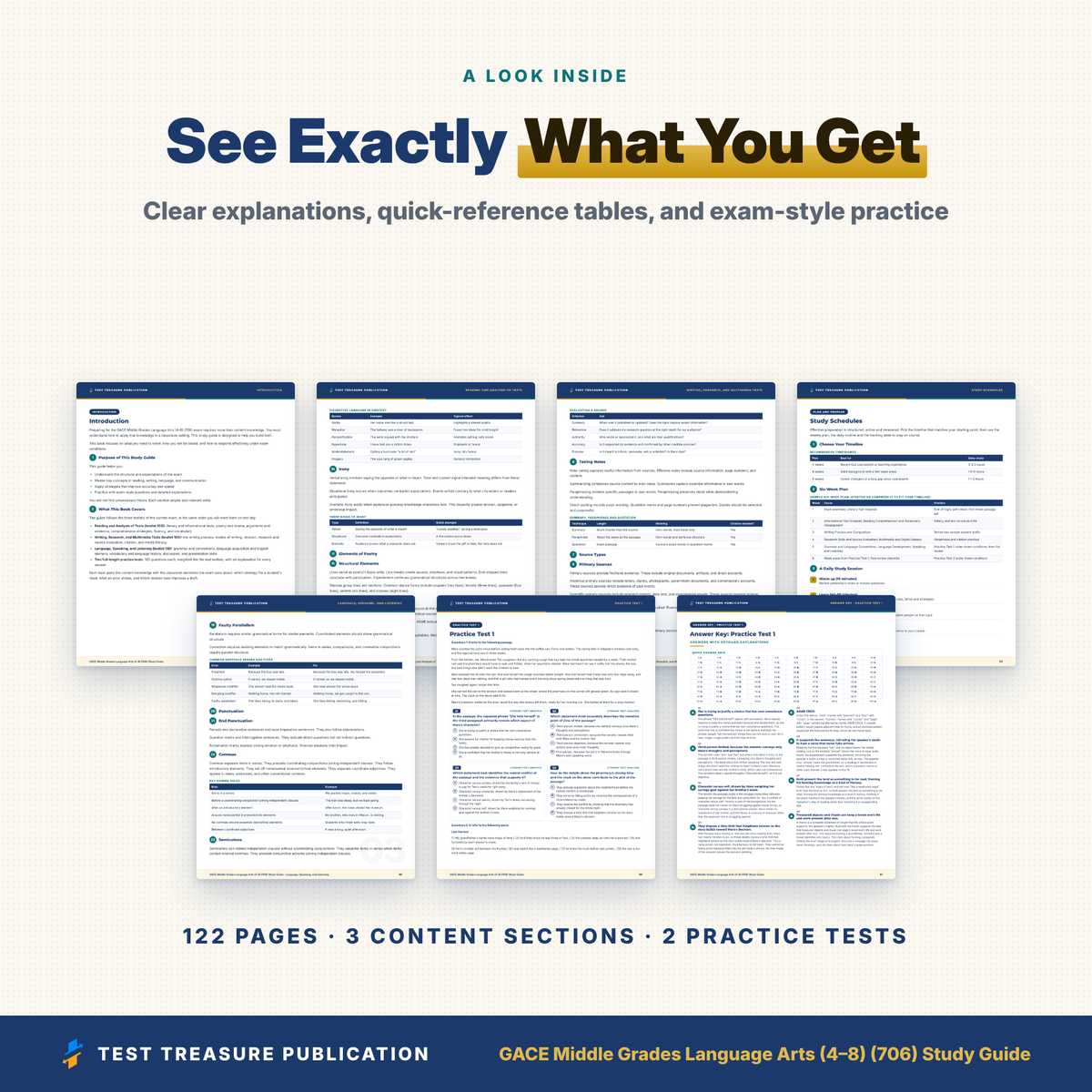 GACE Middle Grades Language Arts 706 Study Guide 2026–2027 | GACE 4-8 ELA Test Prep | Georgia Teacher Exam | 200 Practice Questions PDF