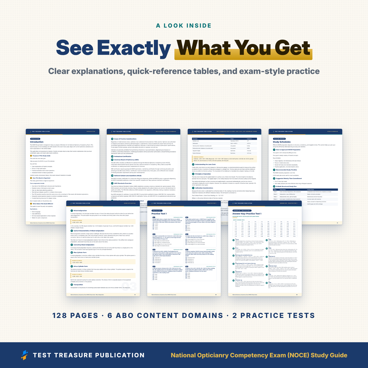 NOCE Study Guide 2026-2027, National Opticianry Competency Exam Prep, ABO Optician Certification Test, 200 Practice Questions PDF