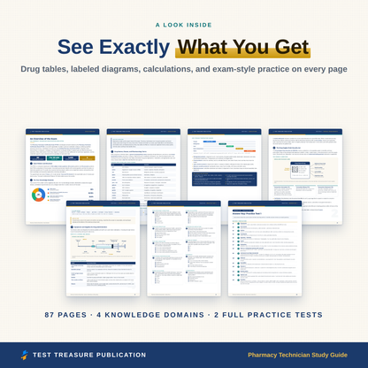 Pharmacy Technician Study Guide 2026-2027 | CPhT Certification Exam Prep | Pharm Tech Practice Test with Answers | Printable PDF