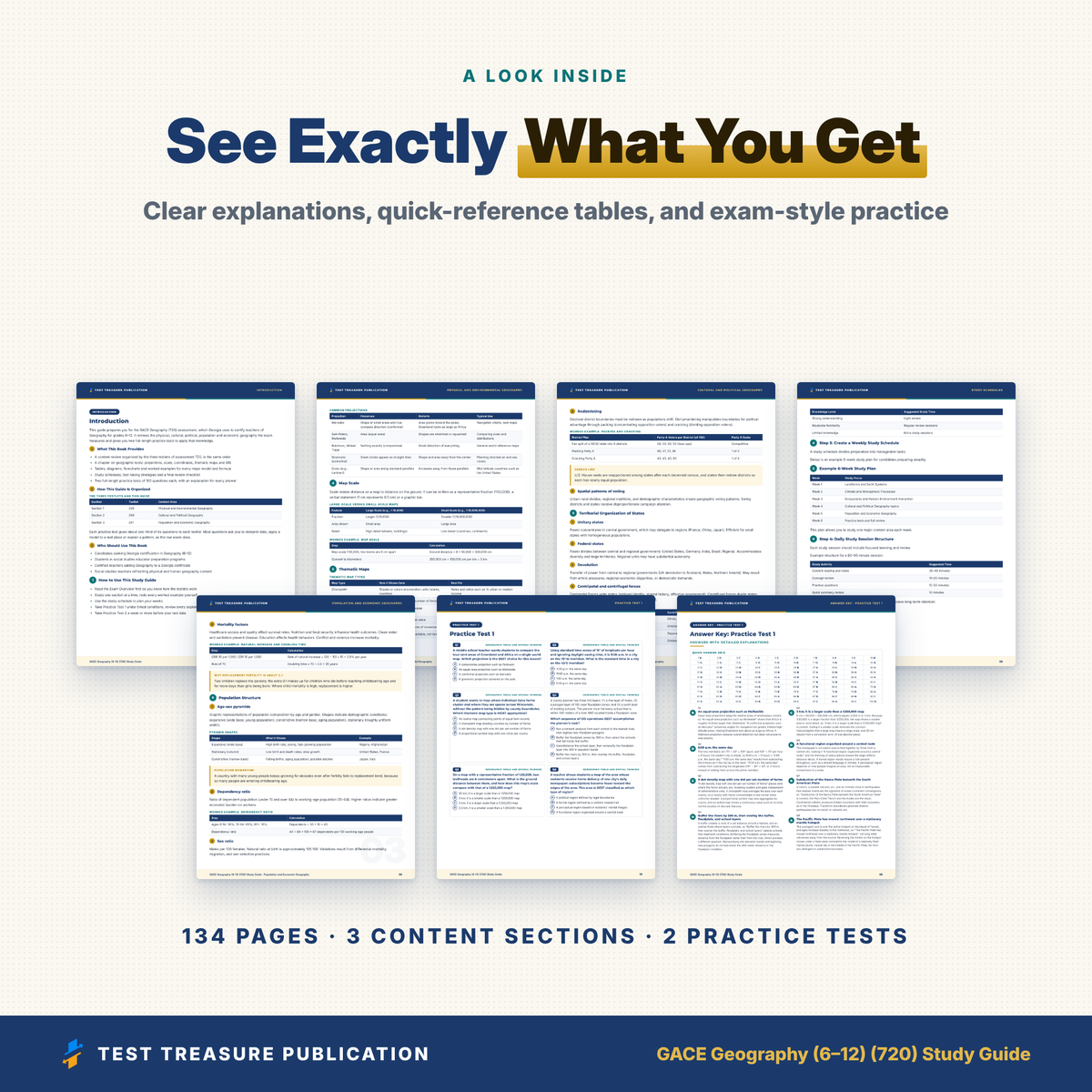 GACE Geography 720 Study Guide 2026–2027 | GACE Geography 6-12 Test Prep | Georgia Social Studies Teacher Exam | 200 Practice Questions PDF