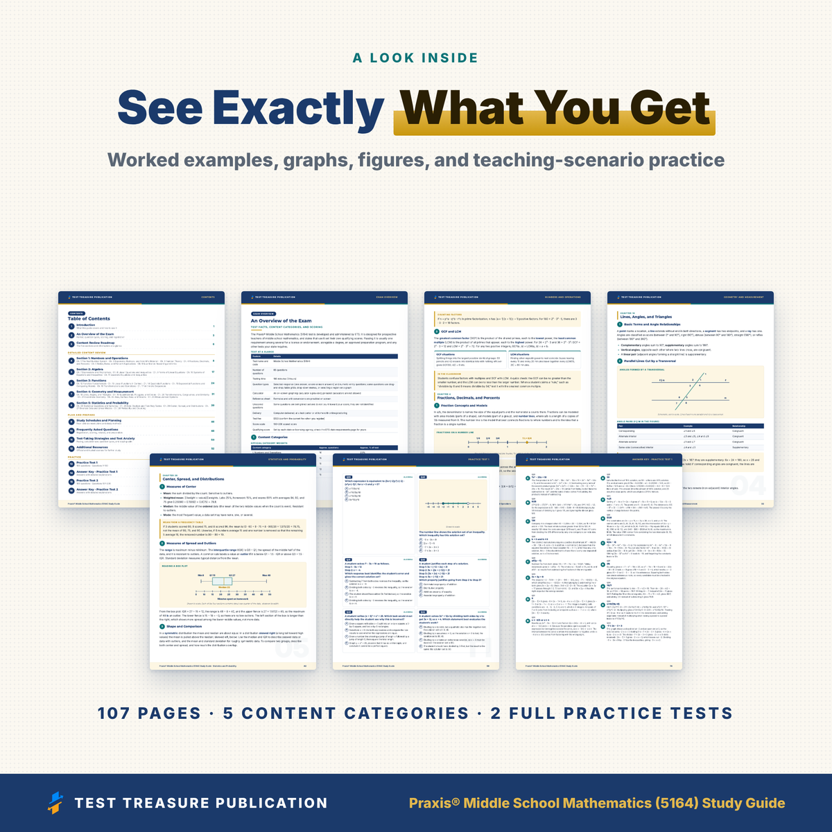 Praxis Middle School Math 5164 Study Guide 2026–2027 | 200 Practice Questions