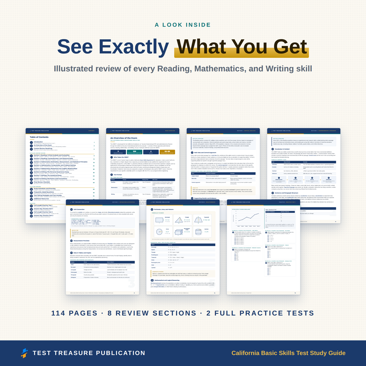 California Basic Skills Test Study Guide for the CBEST Exam 2026-2027 | Reading, Math & Writing Prep | 200 Questions | PDF