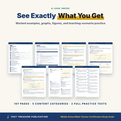 Middle School Math Teacher Certification Study Guide 2026-2027 for the Praxis 5164 Exam, 200 Practice Questions, Printable PDF