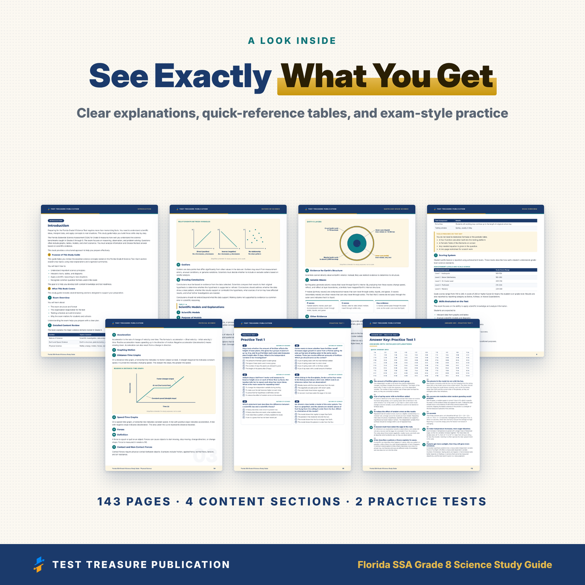 Florida SSA Grade 8 Science Study Guide 2026-2027, 200 Practice Questions, 8th Grade Statewide Science Assessment Test Prep PDF