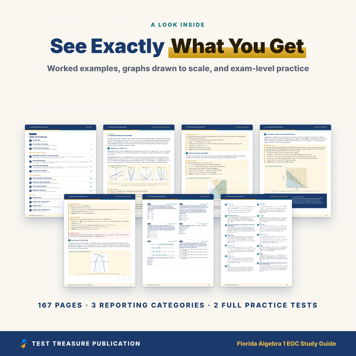 Florida Algebra 1 EOC Study Guide 2026–2027 | 200 Practice Questions