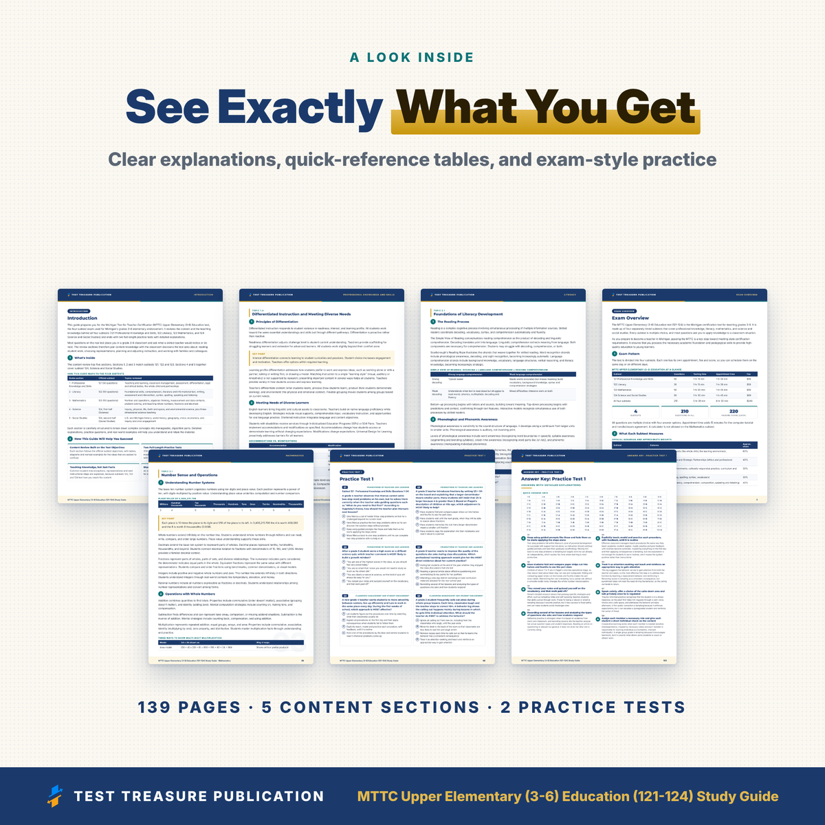 MTTC Upper Elementary (3-6) Education (121-124) Study Guide 2026–2027 | Michigan Teacher Certification Exam Prep