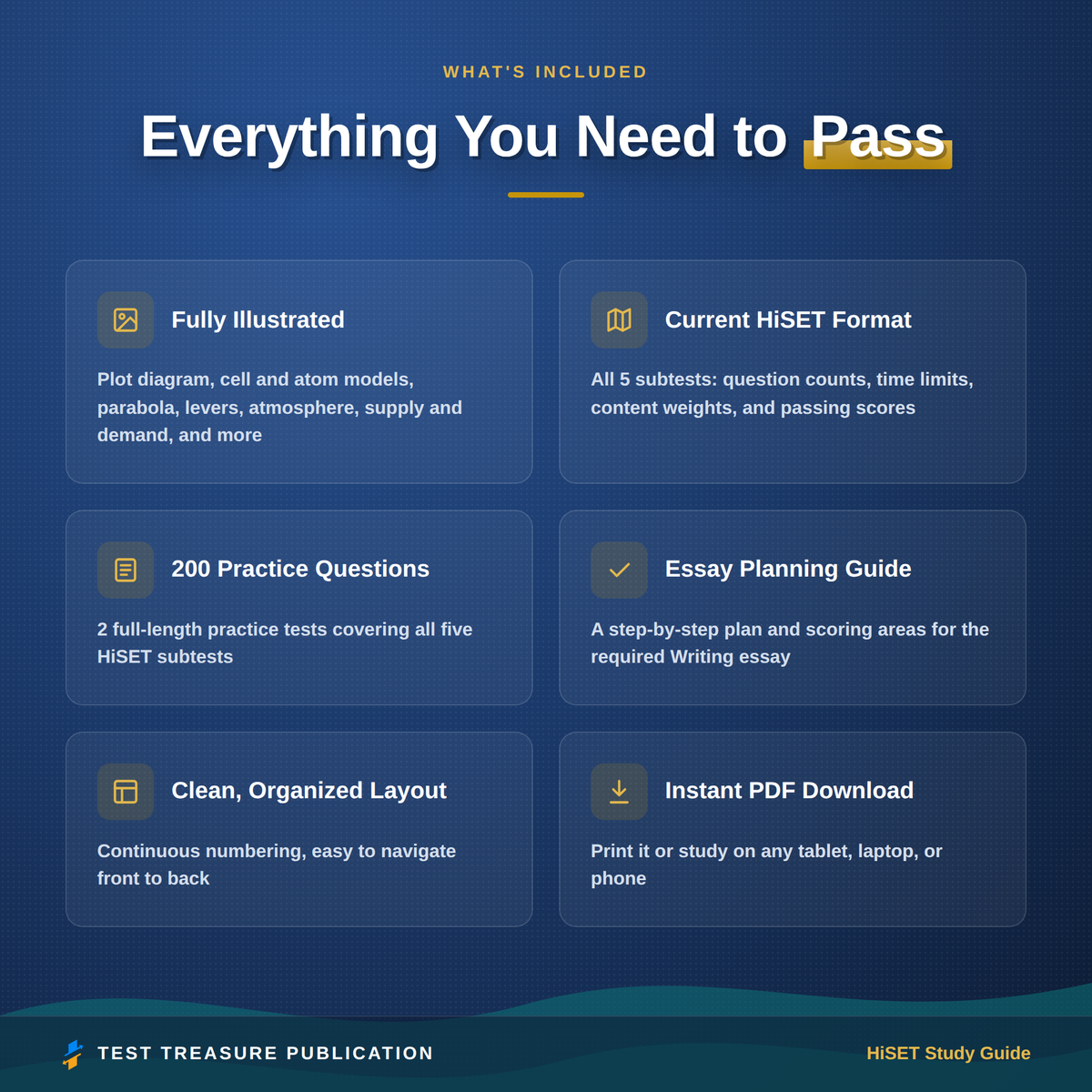 HiSET Study Guide 2026–2027 — Redesigned Illustrated Edition | 200 Practice Questions