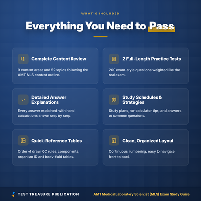 AMT MLS Exam Study Guide 2026–2027 | Medical Laboratory Scientist MLS(AMT) Certification Prep + 200 Practice Questions