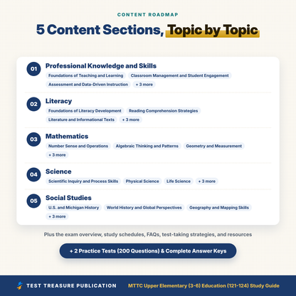 MTTC Upper Elementary (3-6) Education (121-124) Study Guide 2026–2027 | Michigan Teacher Certification Exam Prep