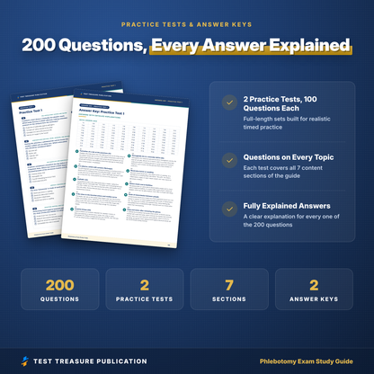 Phlebotomy Exam Study Guide 2026–2027 | NHA CPT, ASCP PBT, AMT RPT, NCCT Certification Prep + 200 Practice Questions (Digital PDF)