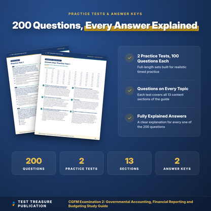 CGFM Examination 2 Study Guide 2026–2027 | Governmental Accounting, Financial Reporting and Budgeting + 2 Practice Tests