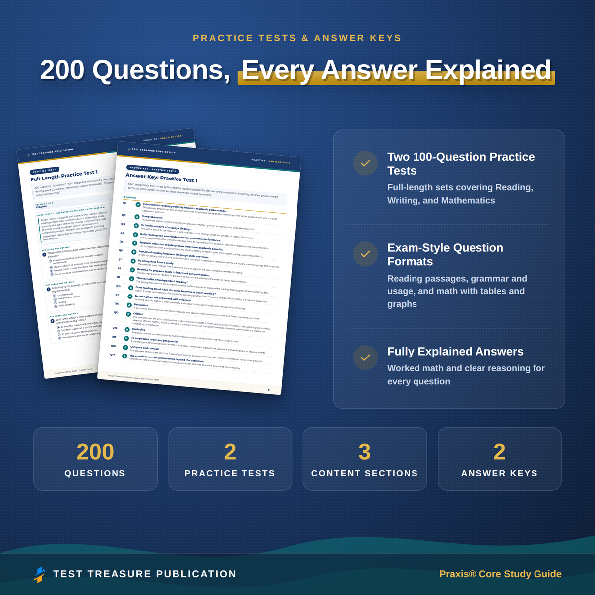 Praxis Core Study Guide 2026–2027 — Redesigned Illustrated Edition | 200 Practice Questions