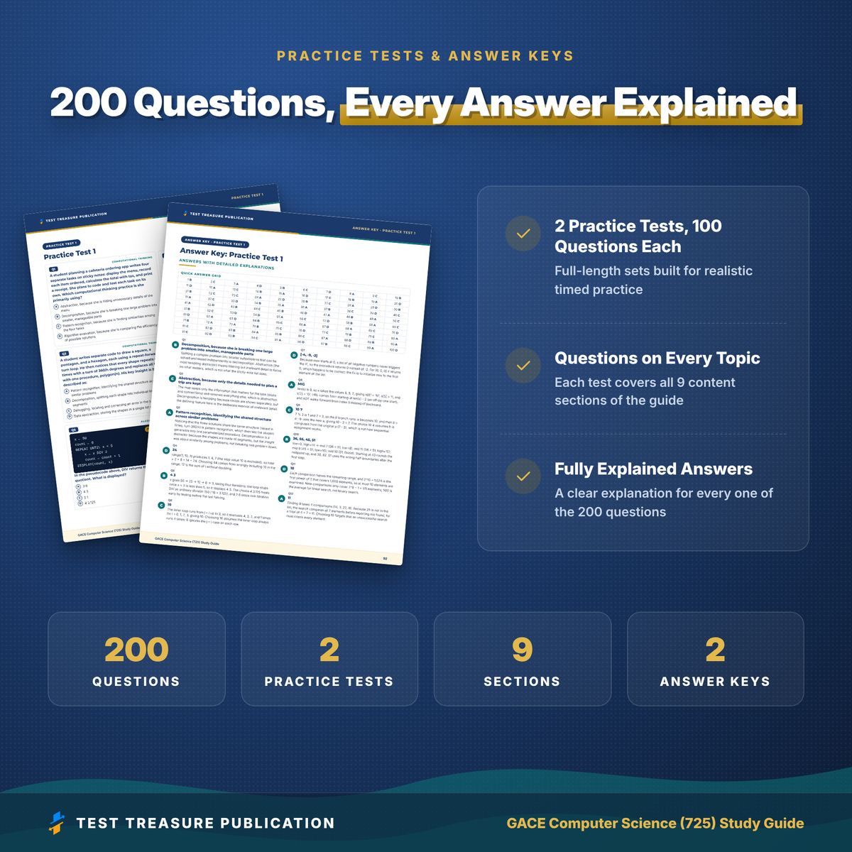 GACE Computer Science 725 Study Guide 2026–2027 | Georgia CS Teacher Exam Prep | 200 Practice Questions | Printable PDF
