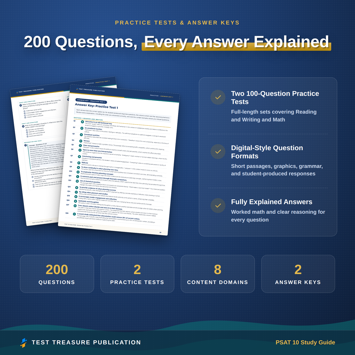 PSAT 10 Study Guide 2026–2027 — Redesigned Illustrated Edition | 200 Practice Questions