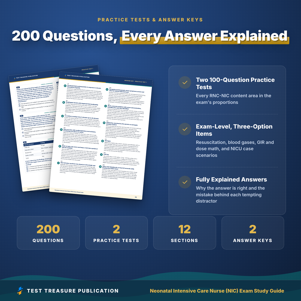Neonatal Intensive Care Nursing RNC-NIC Study Guide 2026–2027 | 200 Practice Questions