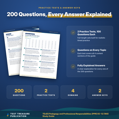 TExES PPR EC-12 (160) Study Guide 2026-2027 | Pedagogy and Professional Responsibilities Test Prep | 200 Practice Questions PDF