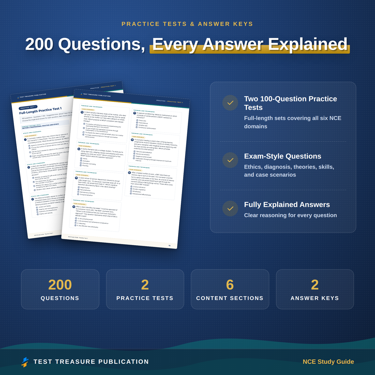 NCE Study Guide 2026–2027 — Redesigned Illustrated Edition | 200 Practice Questions
