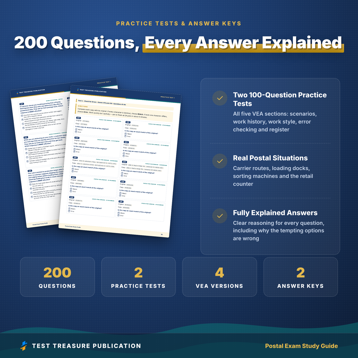Postal Exam Study Guide 2026–2027 | USPS 474–477 Prep & 200 Practice Questions