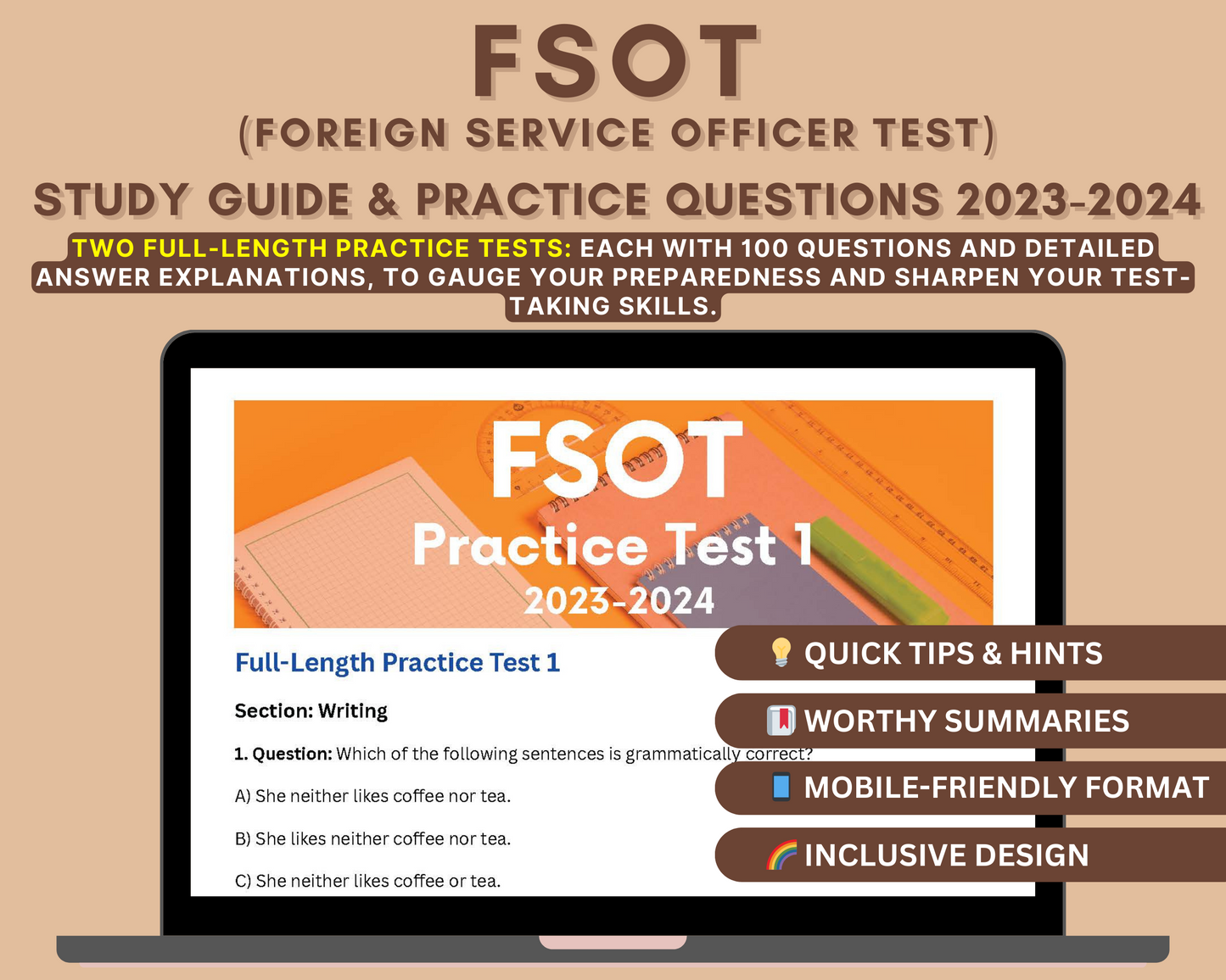 FSOT Study Guide 2023-2024: Foreign Service Officer Test Prep with Practice Questions, Detailed Answers & Proven Strategies for FSOT Exam