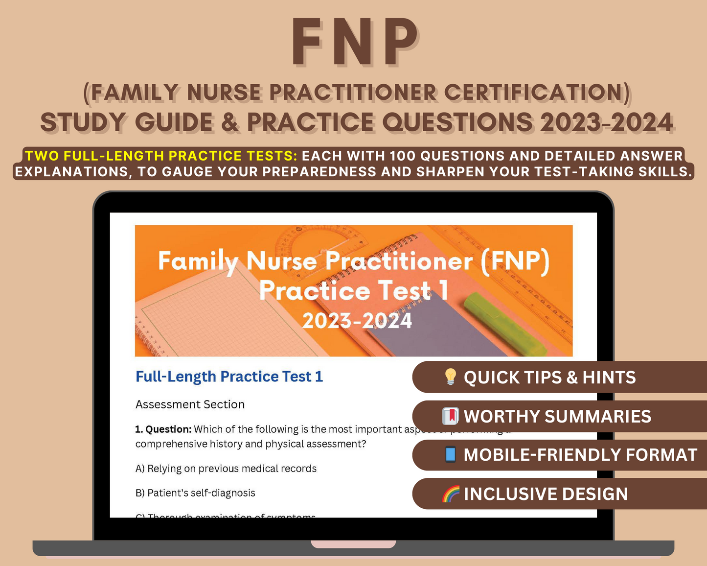 FNP Exam Prep 2023–2024: Comprehensive Nursing Study Guide for Family Nurse Practitioner Certification
