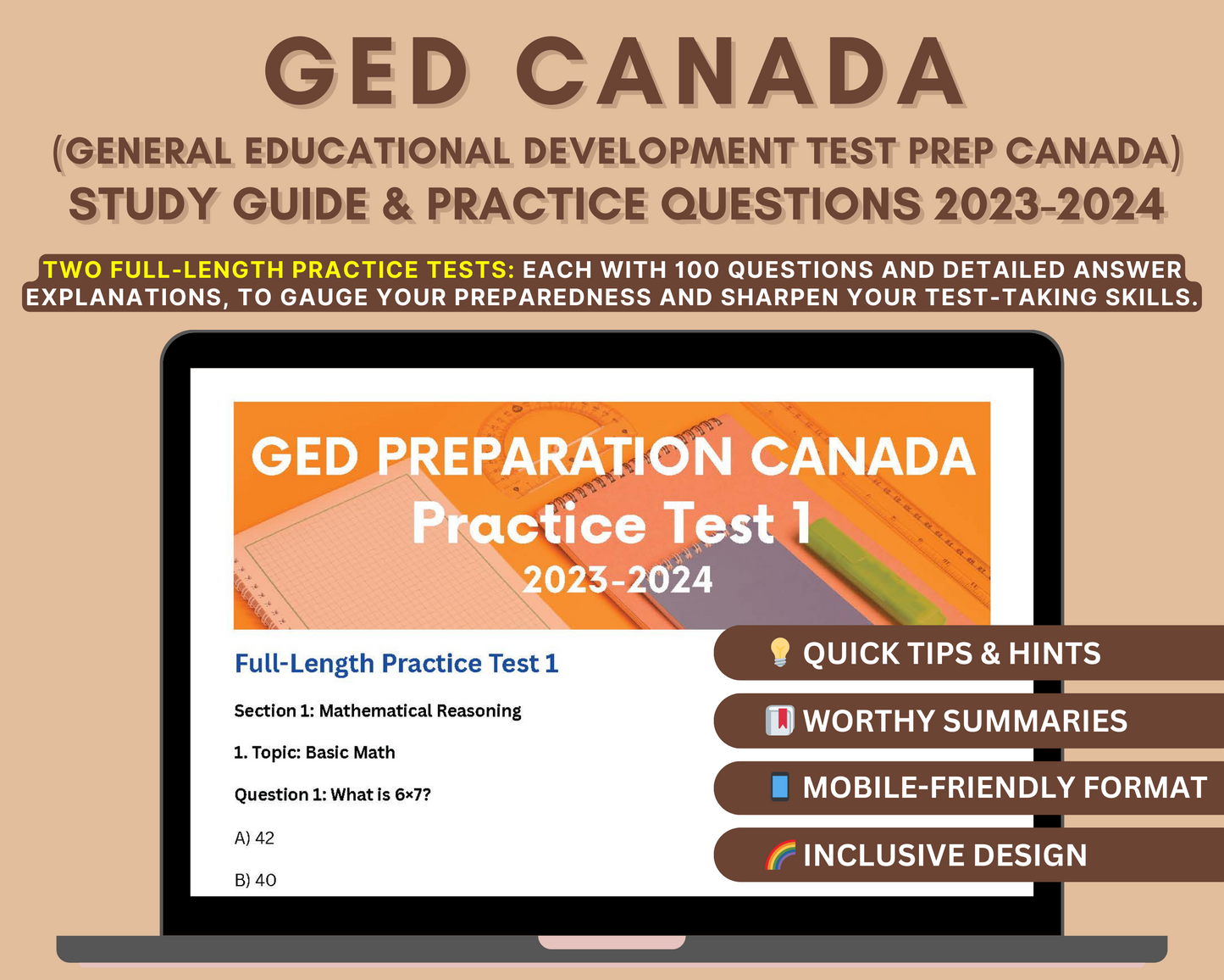 GED Canada Study Guide 2023-2024: In-Depth Content Review, Practice Tests & Exam Strategies to Boost Your GED Scores!