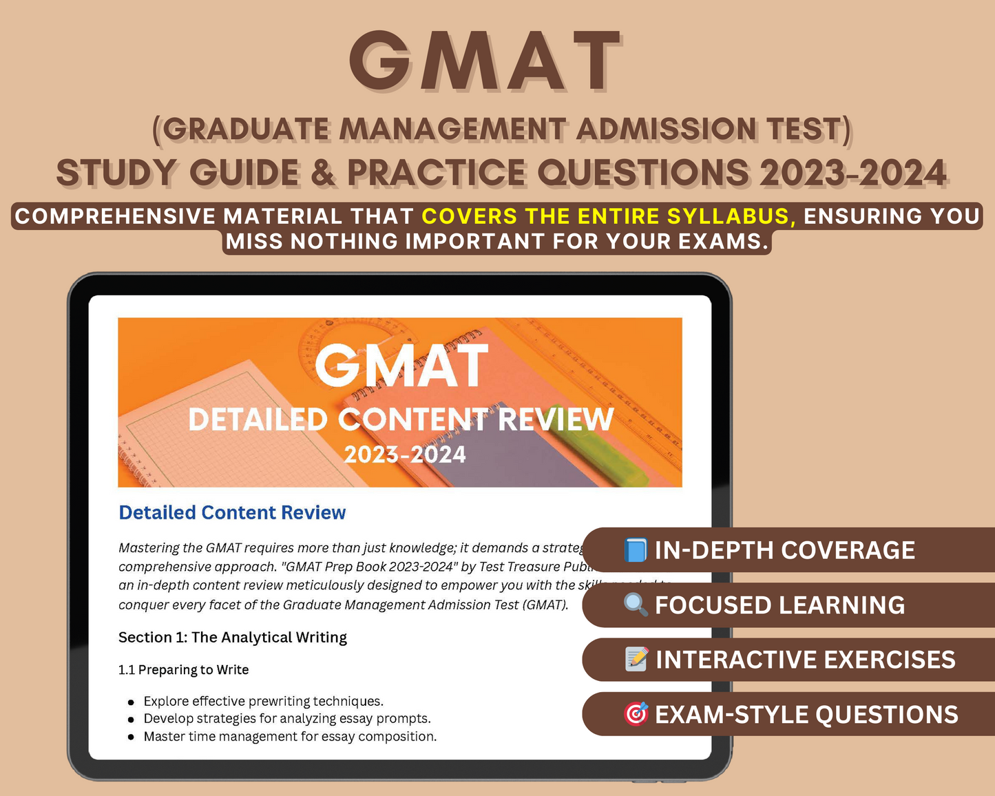 GMAT Prep Study Guide 2023-24: In-Depth Content Review, Practice Test & Exam Tips for Graduate Management Admission Test