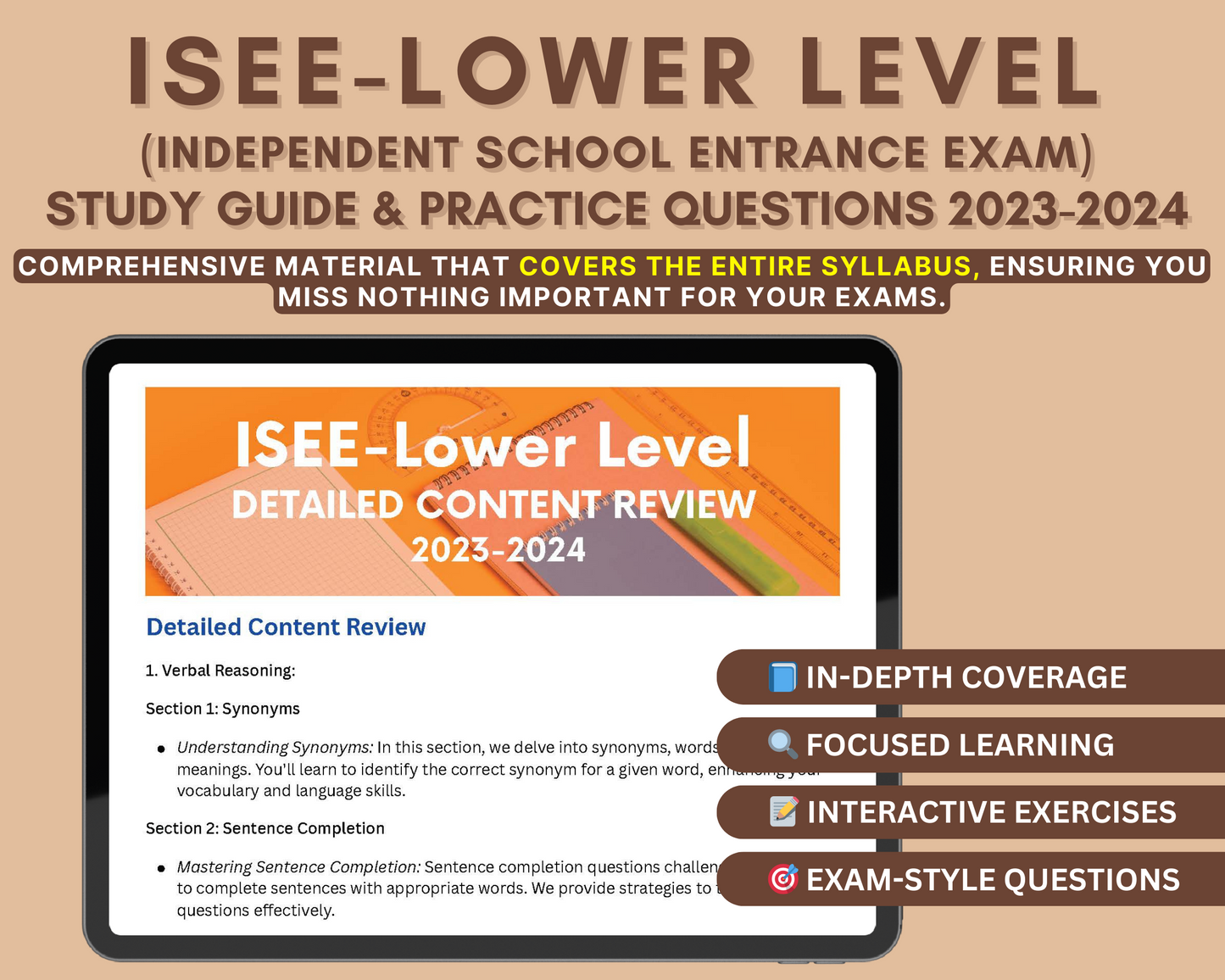 ISEE Lower Level Study Guide 2023-24: Verbal Reasoning, Math, & Reading Comprehension Prep for Top-Tier School Admission