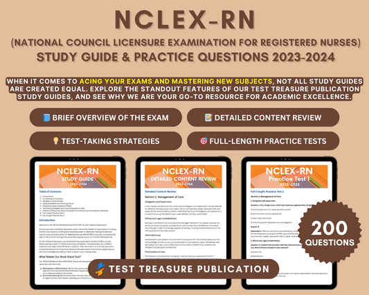 NCLEX-RN Study Guide 2023-2024: In-Depth Content Review, Practice Tests & Exam Strategies for Aspiring Nurses