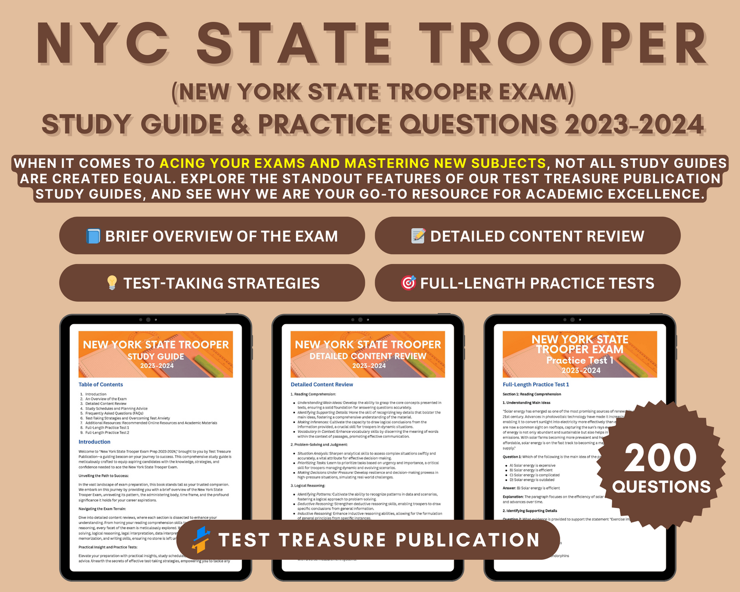New York State Trooper Exam Prep 2023-2024: In-Depth Content Review, Practice Tests for Aspiring State Troopers