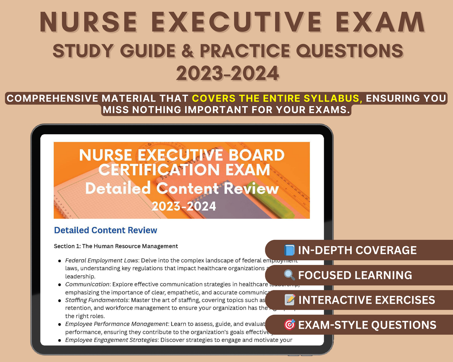Nurse Executive Exam Study Guide 2023-2024: ANCC Certification Prep with In-Depth Content Review, and Practice Tests