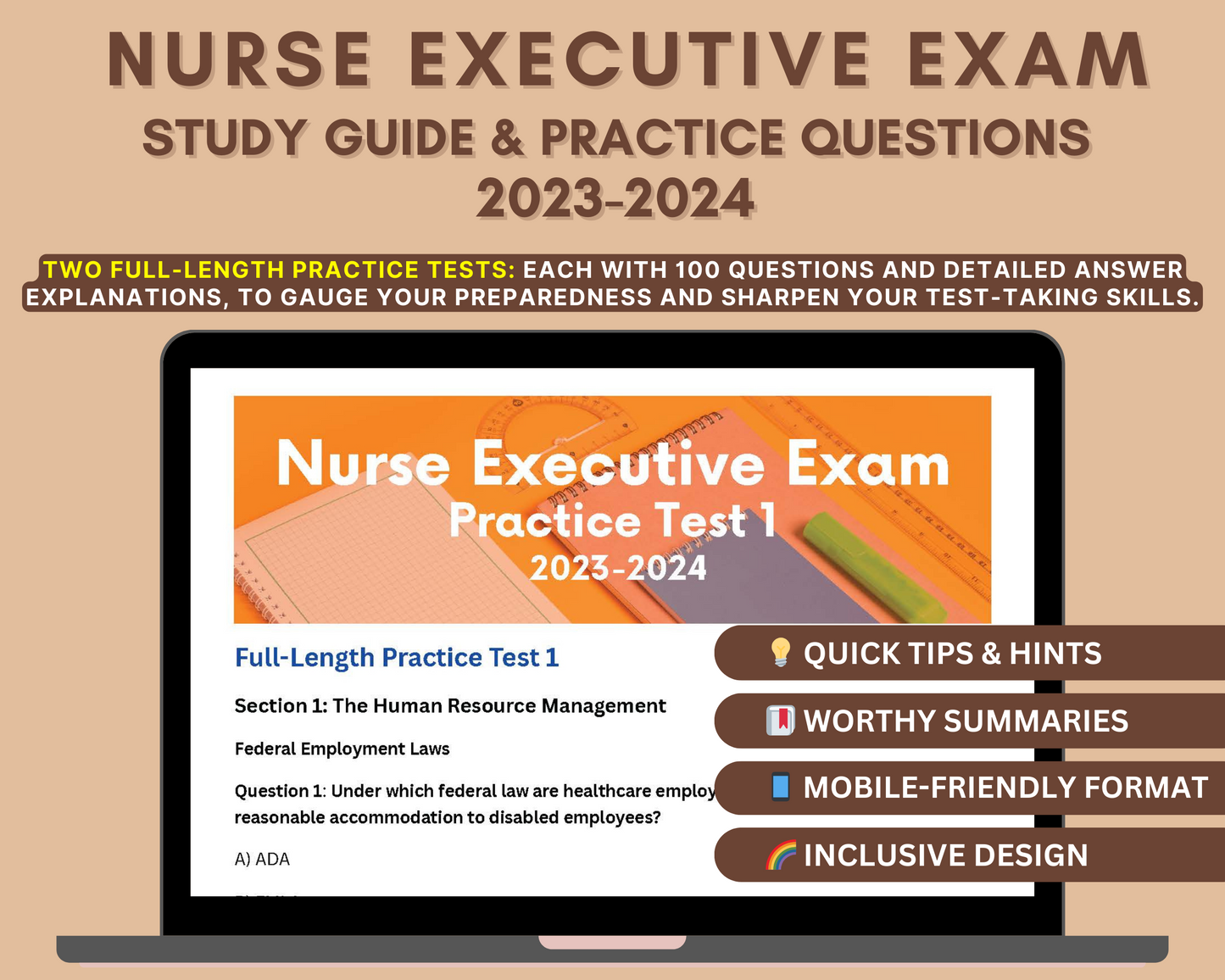 Nurse Executive Exam Study Guide 2023-2024: ANCC Certification Prep with In-Depth Content Review, and Practice Tests