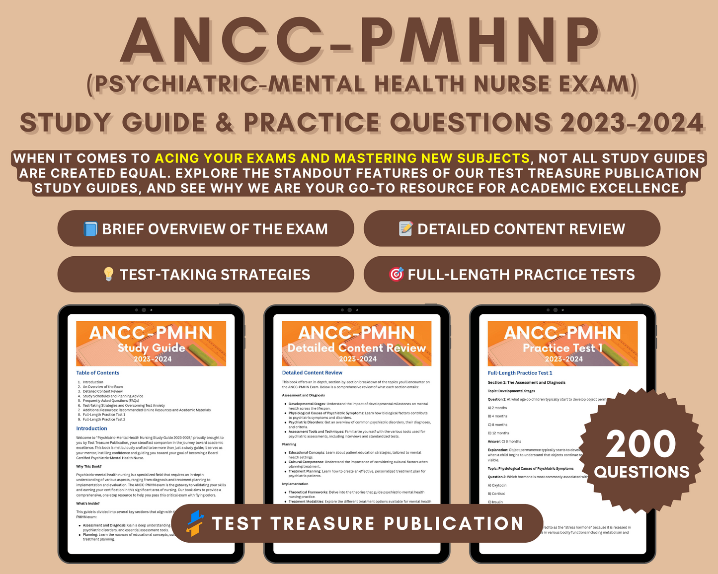 ANCC-PMHNP Study Guide 2023-24: Psychiatric Mental Health Nursing Exam Practice Questions, Detailed Answer & Strategies, PMHN Practice Tests